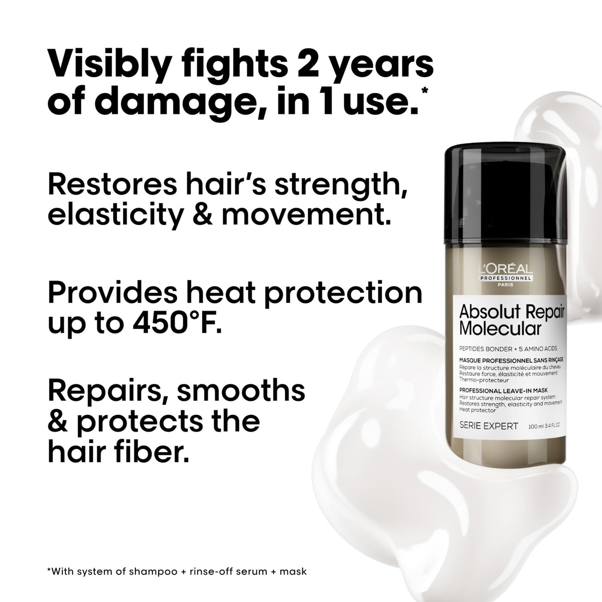 L'Oréal Professionnel Paris pump dispensed cream texture for lightweight absorption