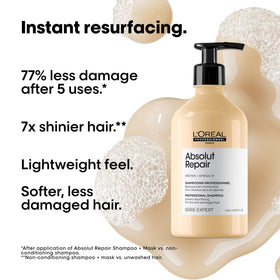 L'Oréal Professionnel Paris creamy shampoo texture close-up highlighting nourishing feel