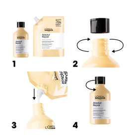 L'Oréal Professionnel Paris close-up of label detailing wheat protein ingredient benefits