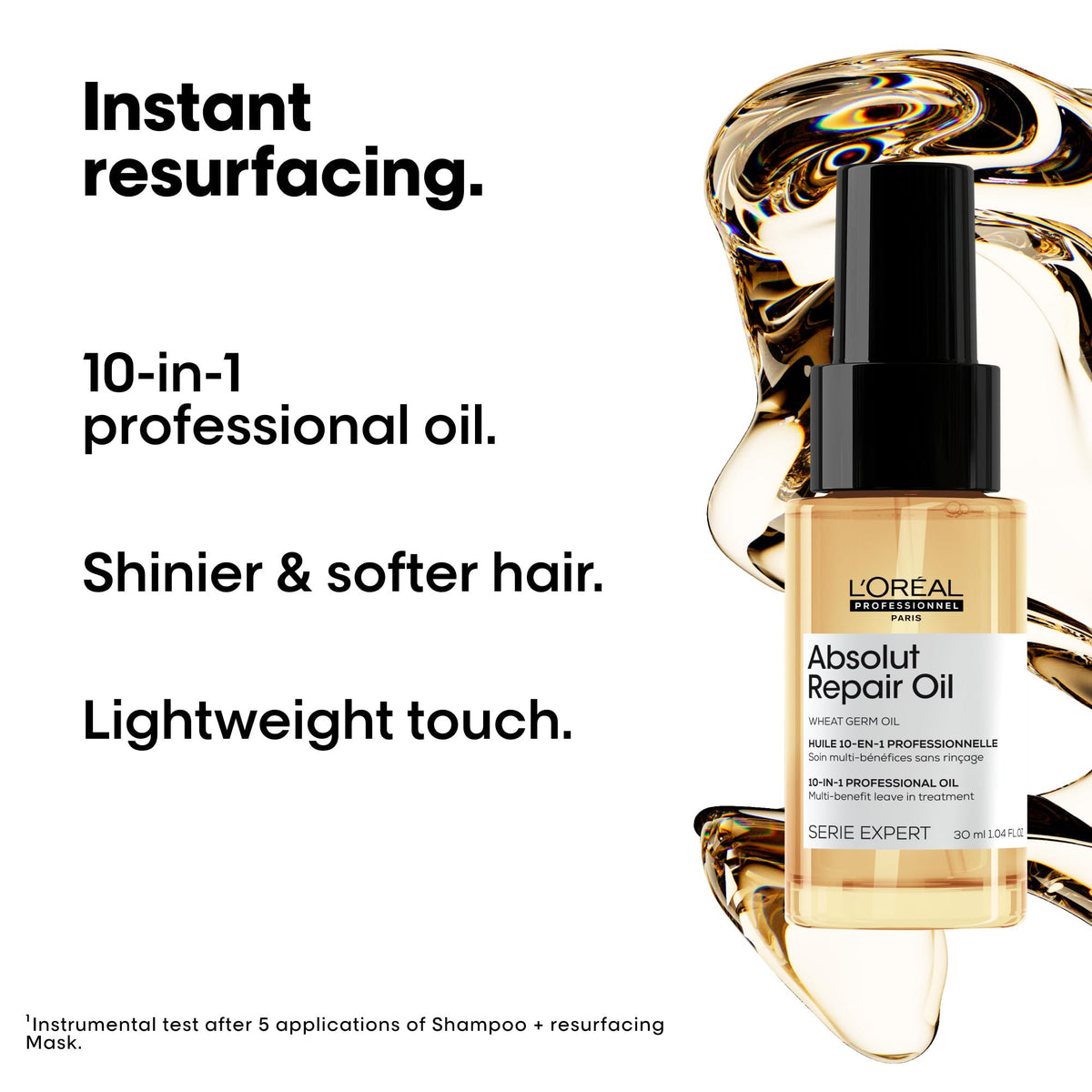 L'Oréal Professionnel Paris oil texture closeup highlighting lightweight feel