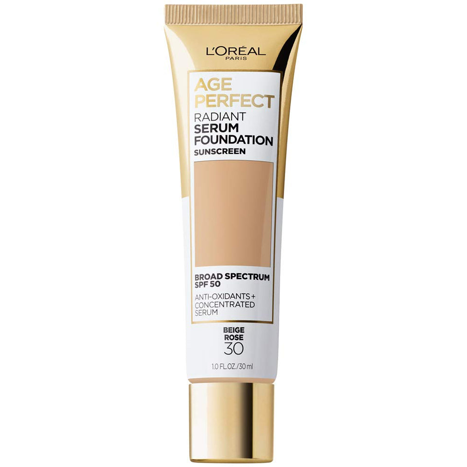 L'Oreal Paris foundation front packaging showing Shade Beige Rose for mature skin