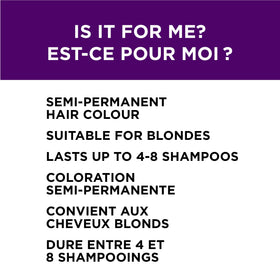L'Oreal Colorista purple label and jar size displayed with ingredient details for clarity