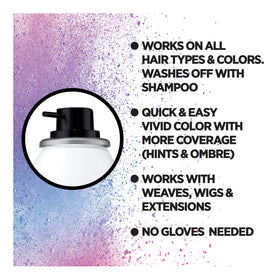 L'Oreal Colorista silver in-use on model applying spray for instant festival-ready highlights