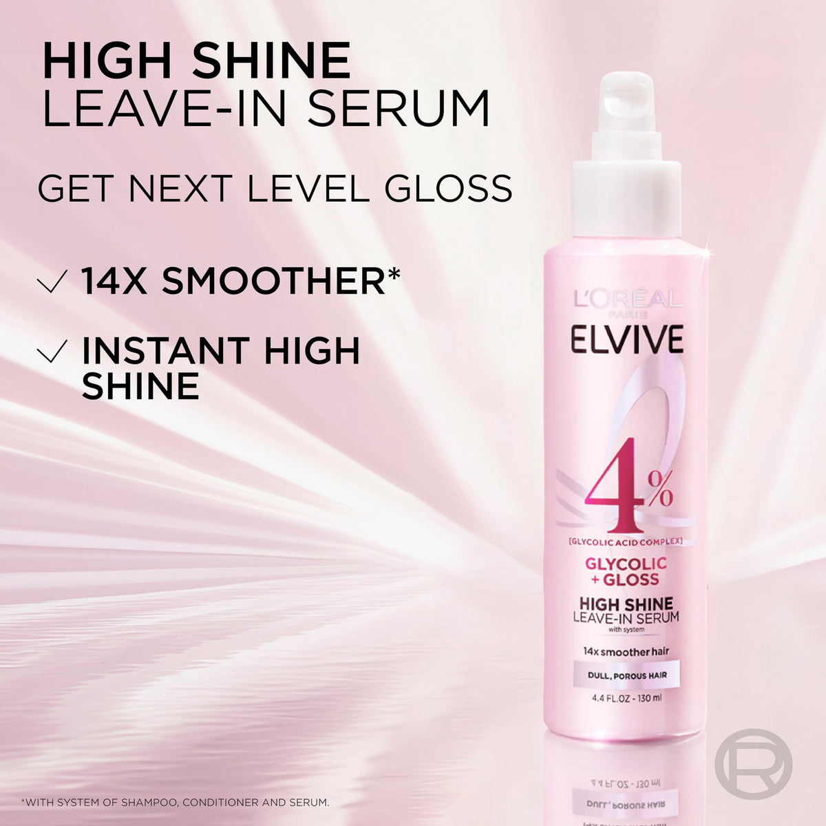 L'Oreal Paris applying serum to damp hair demonstrating easier styling and frizz control