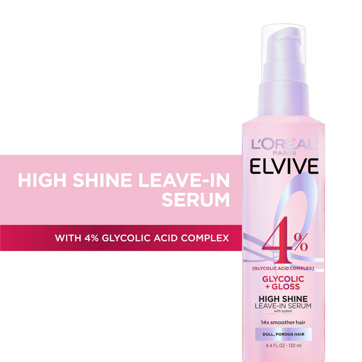 L'Oreal Paris pump dispensed serum close-up showing smooth texture for lightweight shine