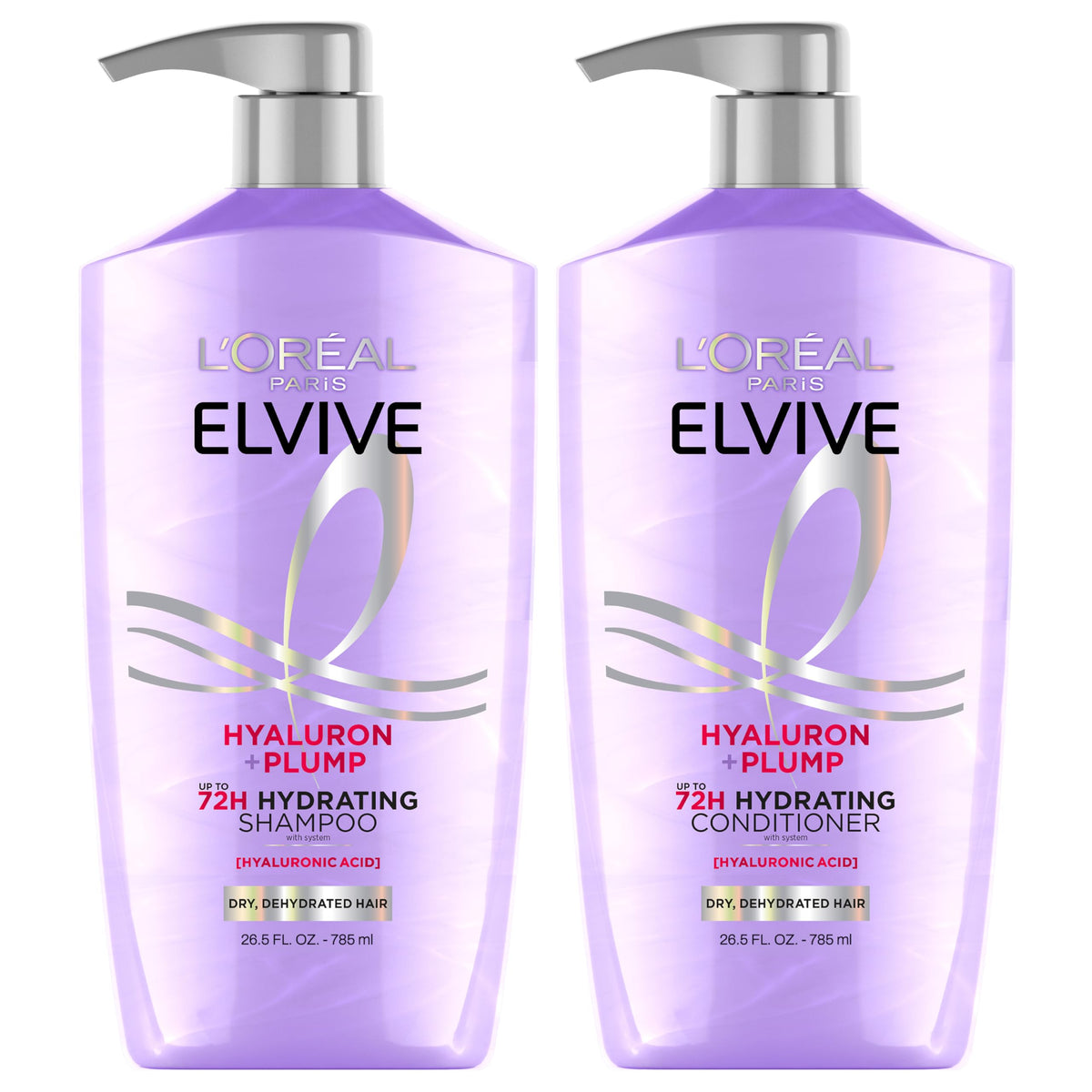 L'Oreal Paris Elvive duo front packaging showing hydration benefits