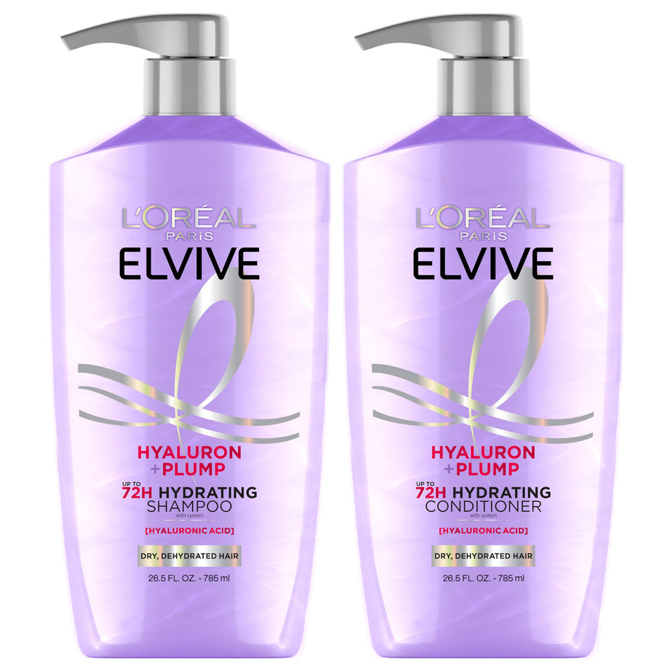 L'Oreal Paris Elvive duo front packaging showing hydration benefits