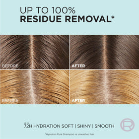 L'Oreal Paris applying serum to roots to remove residue effectively
