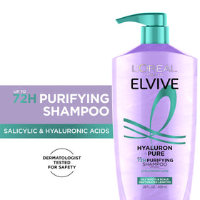 L'Oreal Paris back label displaying ingredients and clarifying system benefits