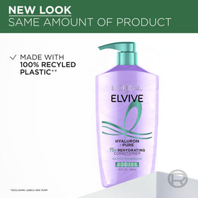 L'Oreal Paris Hyaluron + Pure conditioner paired with matching shampoo benefit