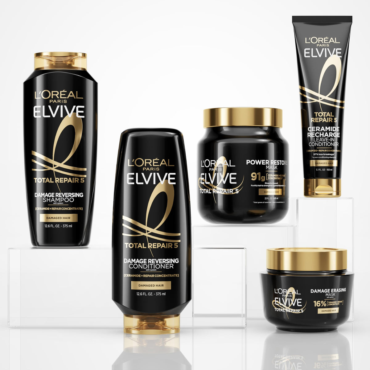 L'Oreal Paris Elvive ingredient label zoom to show repair concentrate details