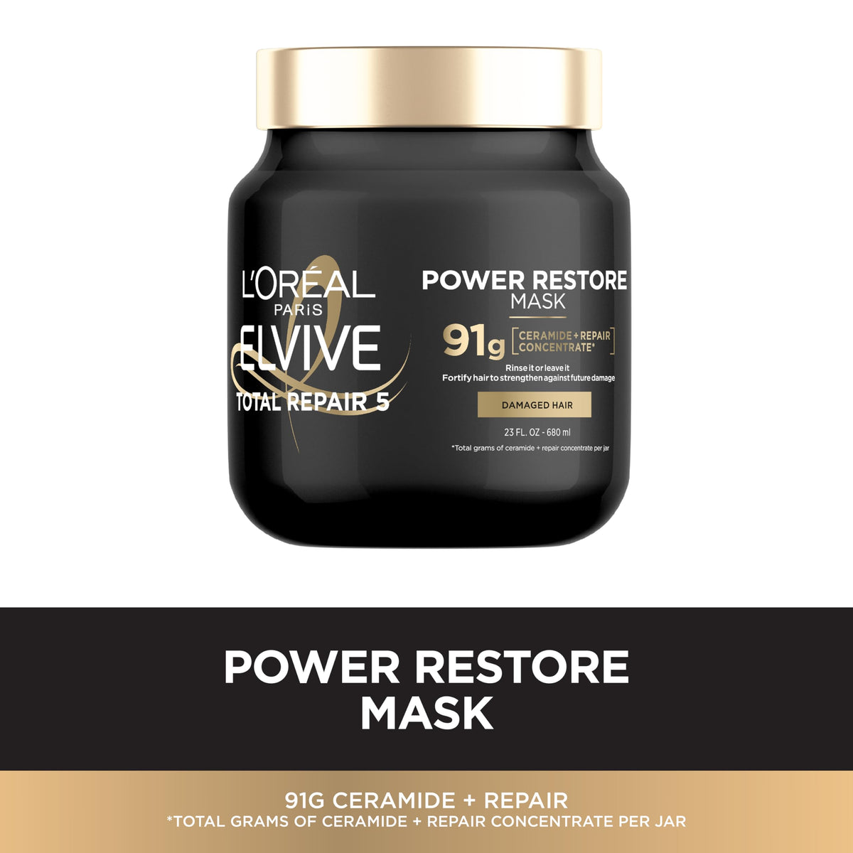 L'Oreal Paris Elvive open jar texture highlighting fast-absorbing cream
