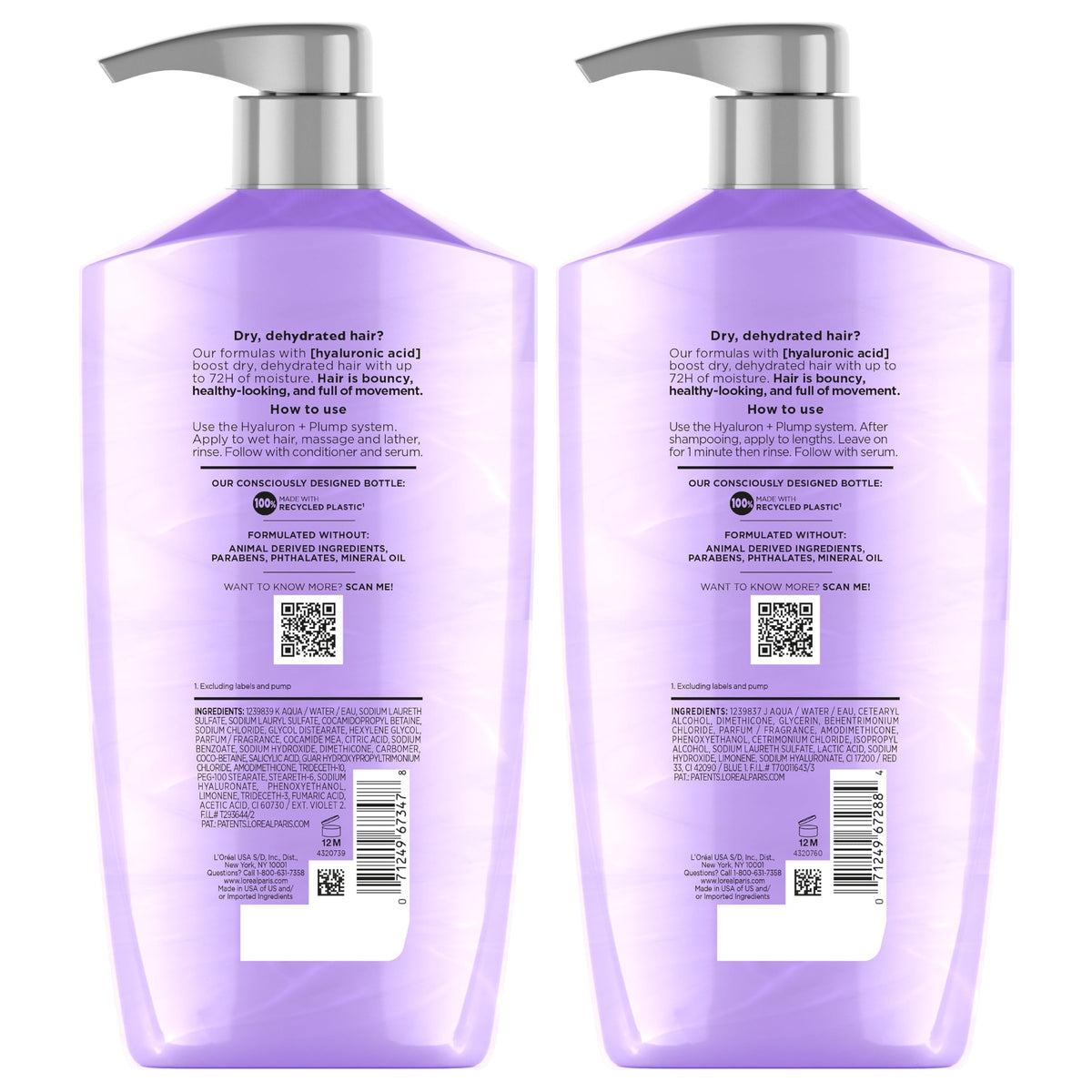 L'Oreal Paris styled hair after use showing bouncy hydrated shine