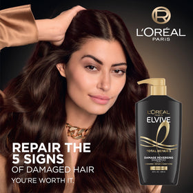 L'Oreal Paris conditioner cream texture showing nourishing, lightweight hydration