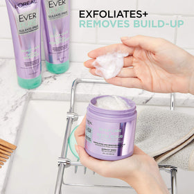 L'Oreal EverPure being massaged into wet scalp for detox and clarity
