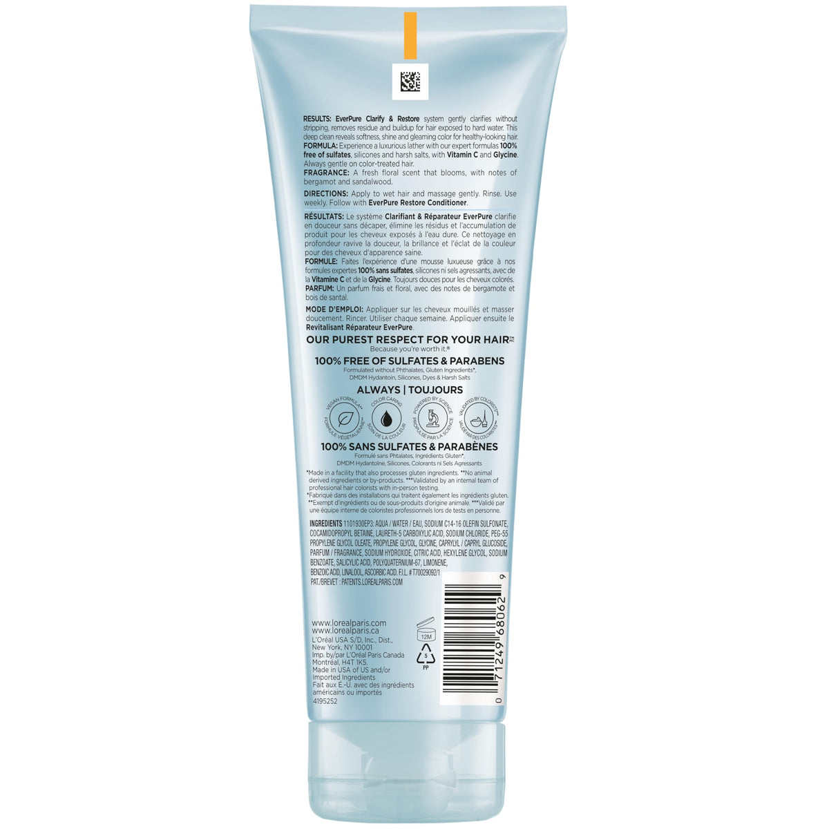 L'Oreal Paris EverPure bottle styled in bathroom for salon-at-home benefit