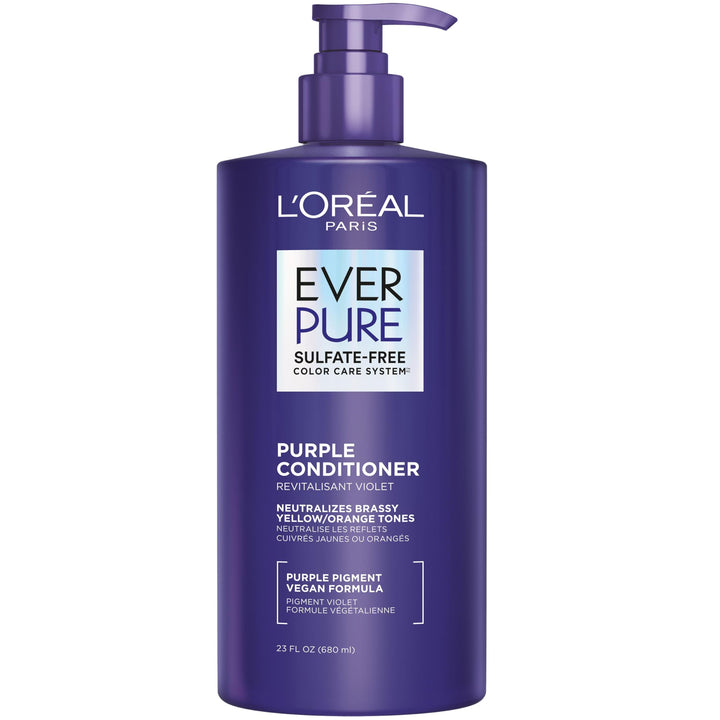 L'Oreal Paris EverPure front packaging showing 23 fl oz bottle and product name benefit