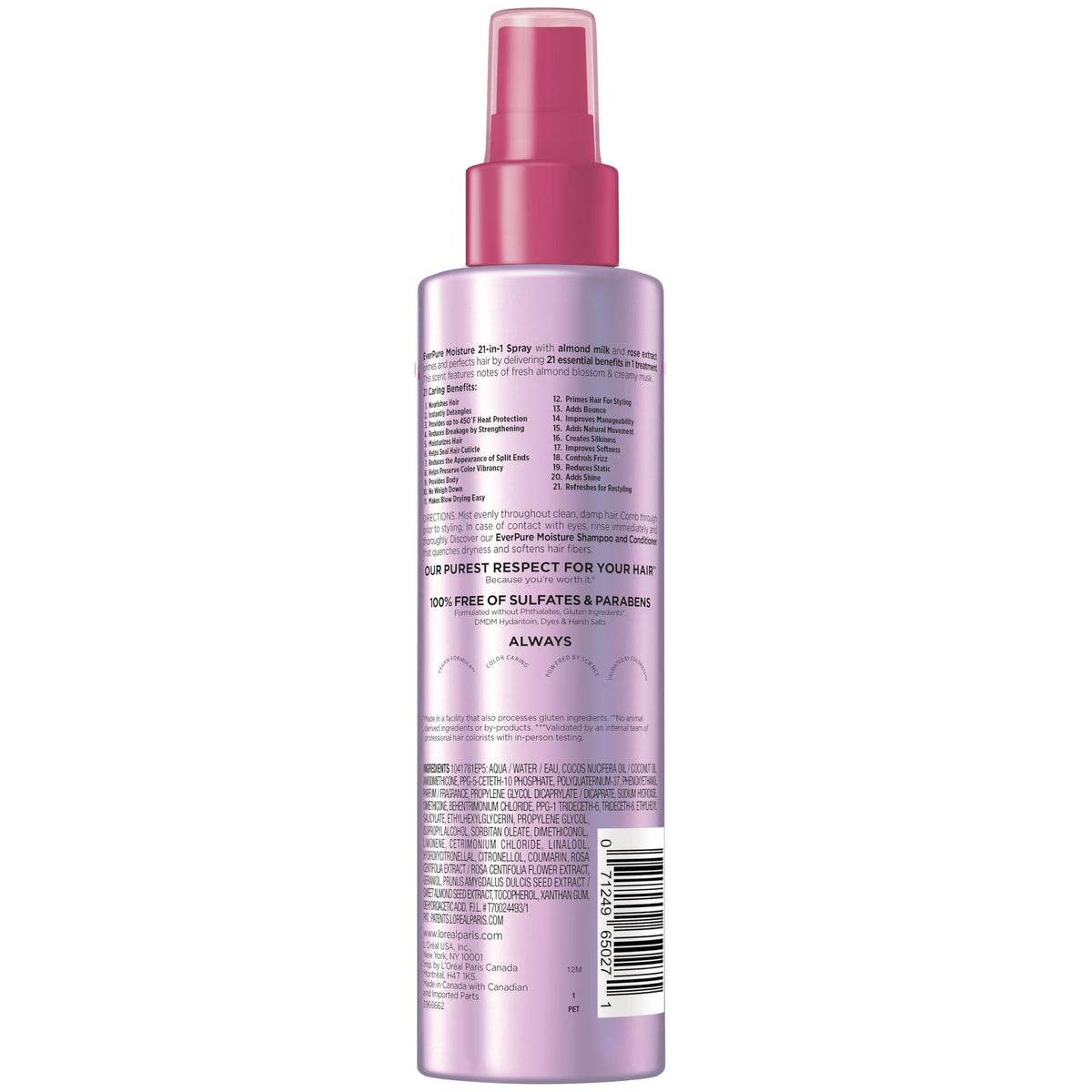 L'Oreal Paris product paired with EverPure shampoo and conditioner for a complete routine