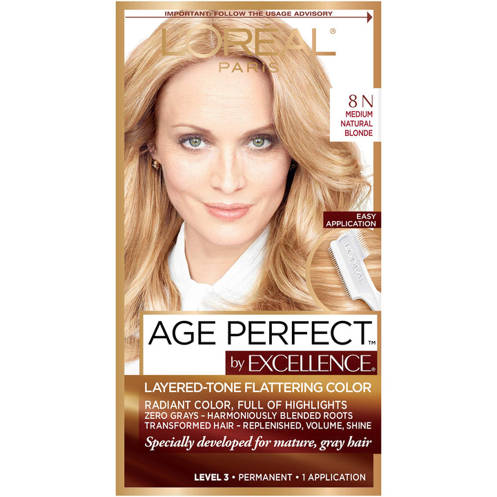 L'Oreal Paris box front packaging showing shade 8N and benefits