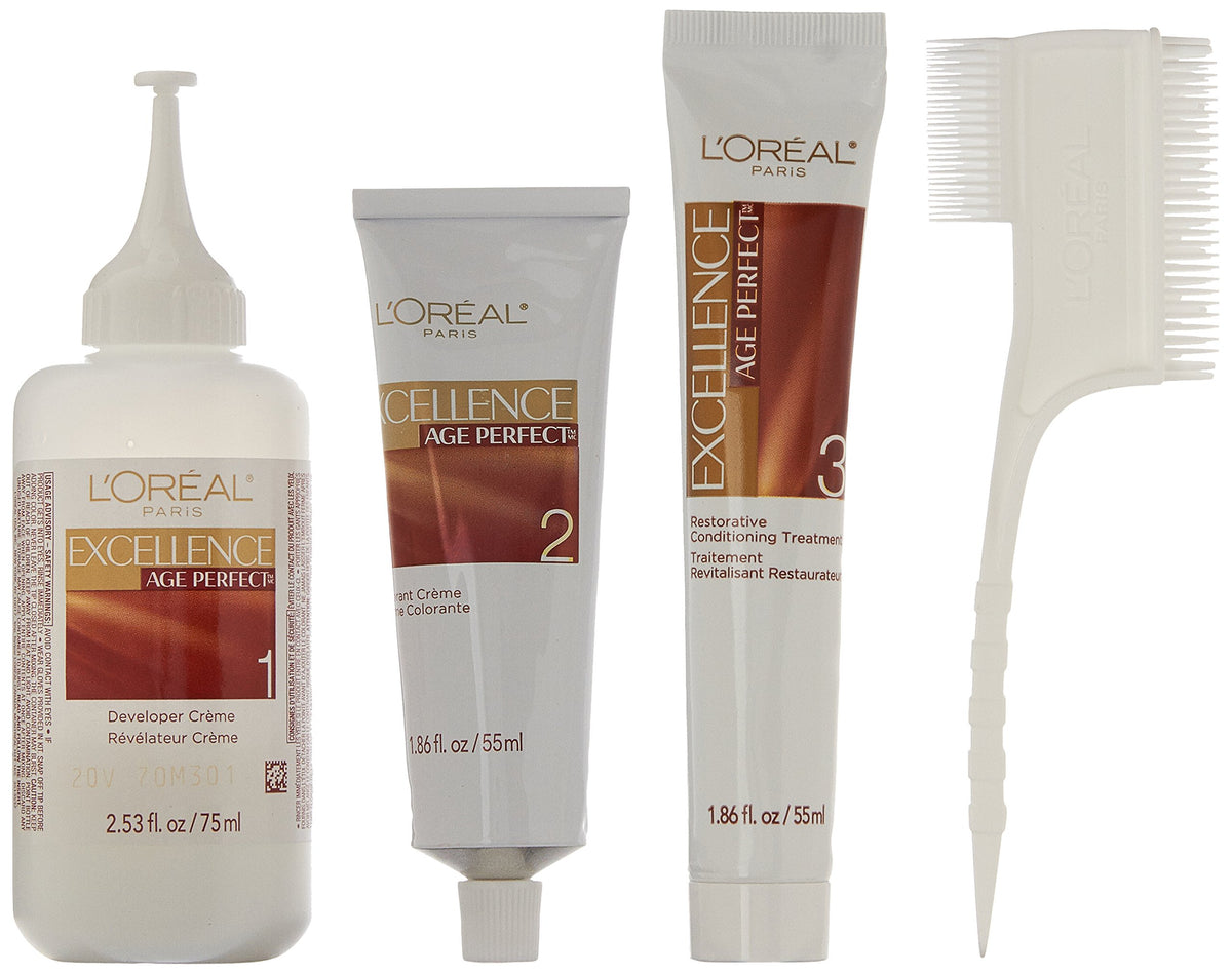 L'Oreal Paris applicator and developer bottle ready to mix for easy application