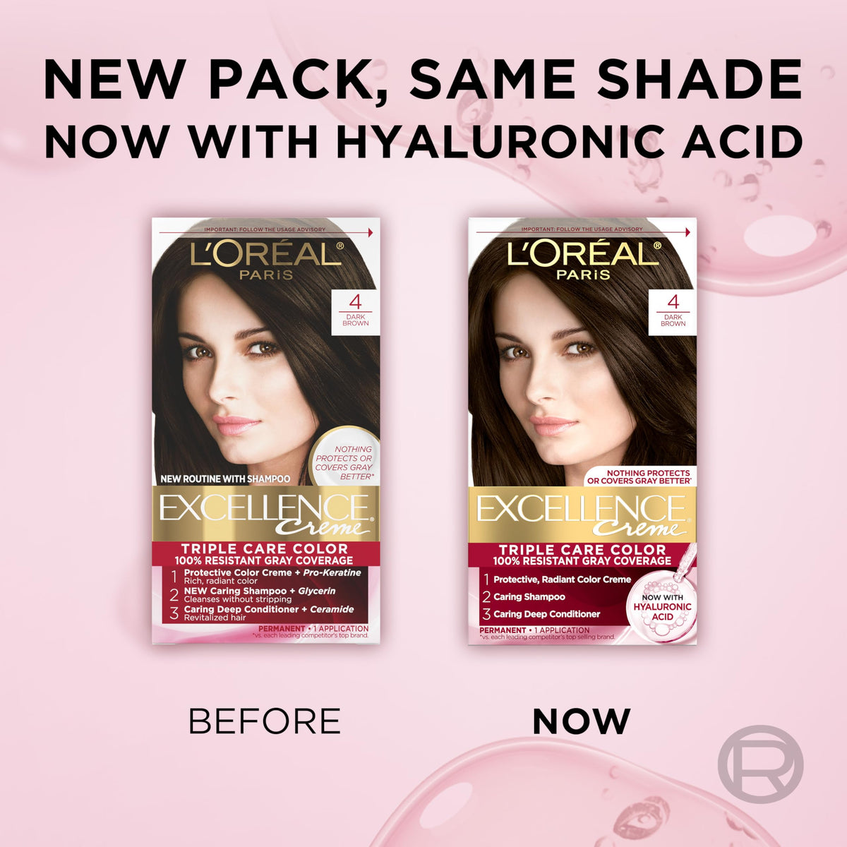 L'Oreal Paris finished hair in lifestyle scene showing glossy color