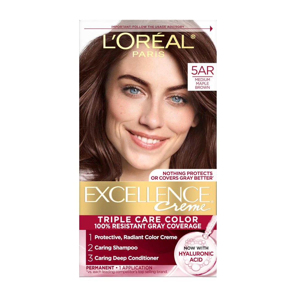L'Oreal Paris Excellence Crème front box showing shade and benefits