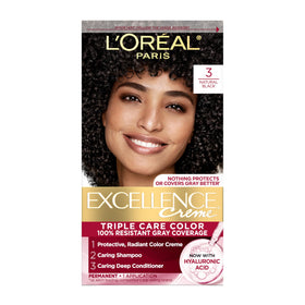 L'Oreal Paris front box showing 3 Natural Black and kit benefits