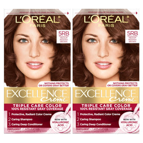 L'Oreal Paris front packaging showing shade 5RB and kit benefits