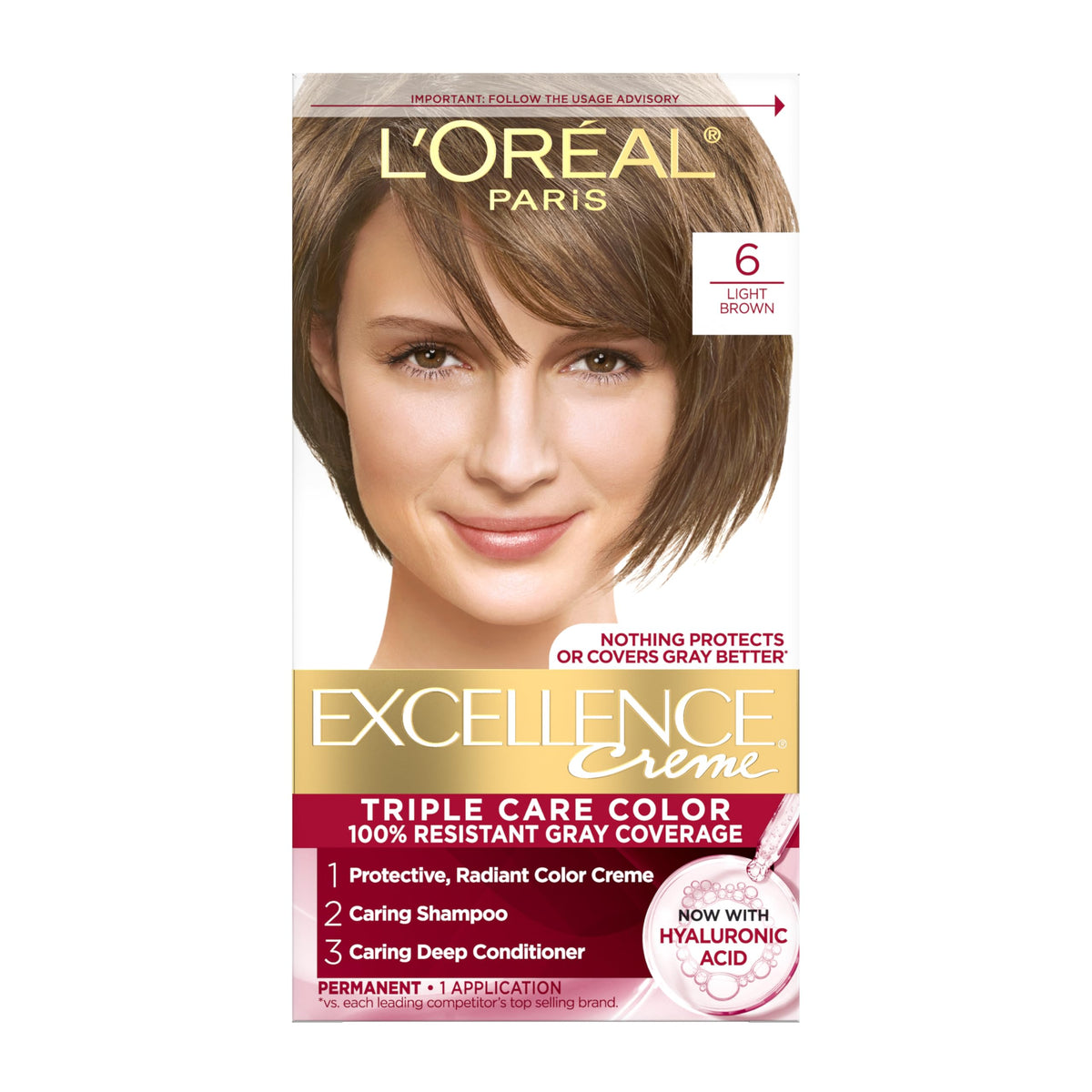L'Oreal Paris front packaging showing light brown shade and kit benefits
