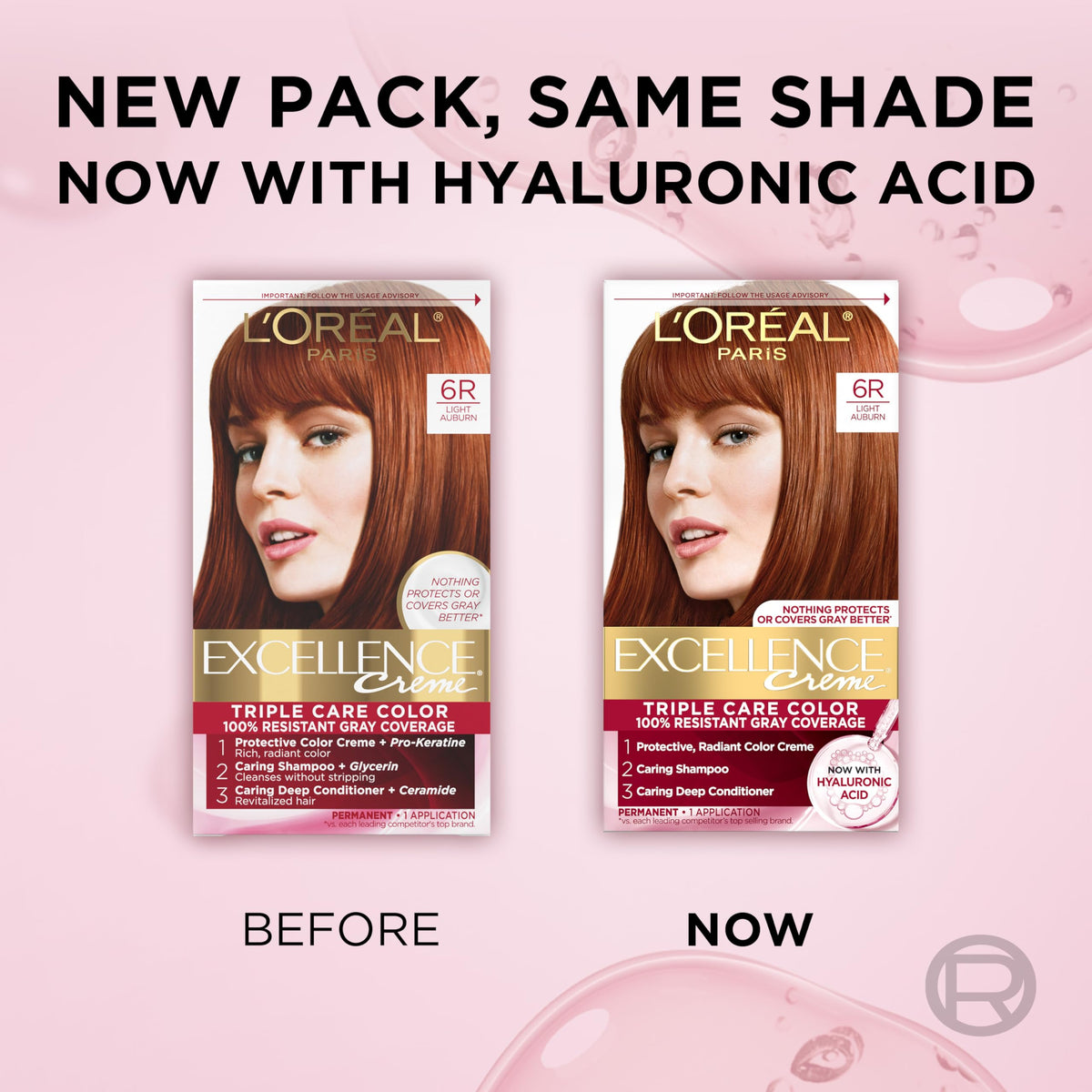 L'Oreal Paris finished auburn hairstyle in lifestyle setting showing vibrant color