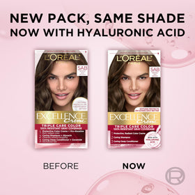 L'Oreal Paris lifestyle image of model with mocha ash brown hair showcasing natural finish