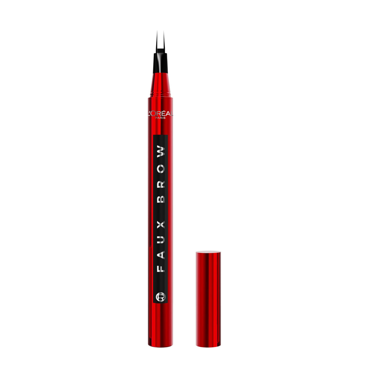 L'Oreal Paris front packaging showing sleek pen and shade soft black benefit: easy selection