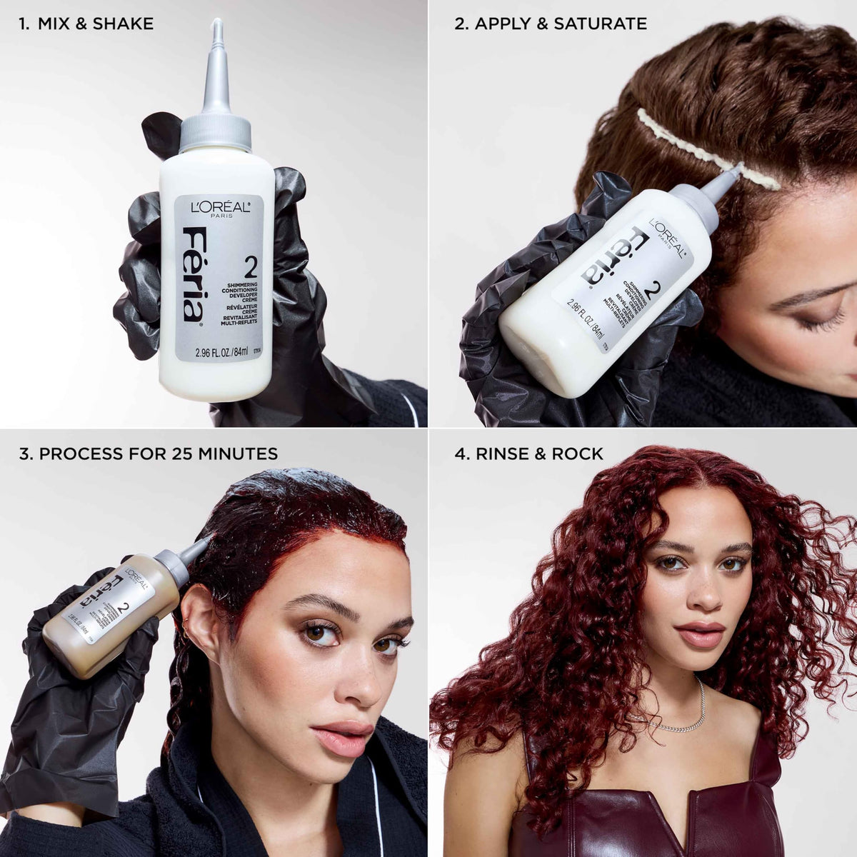 L'Oreal Feria lifestyle studio shot with accessories showing trend-forward styling