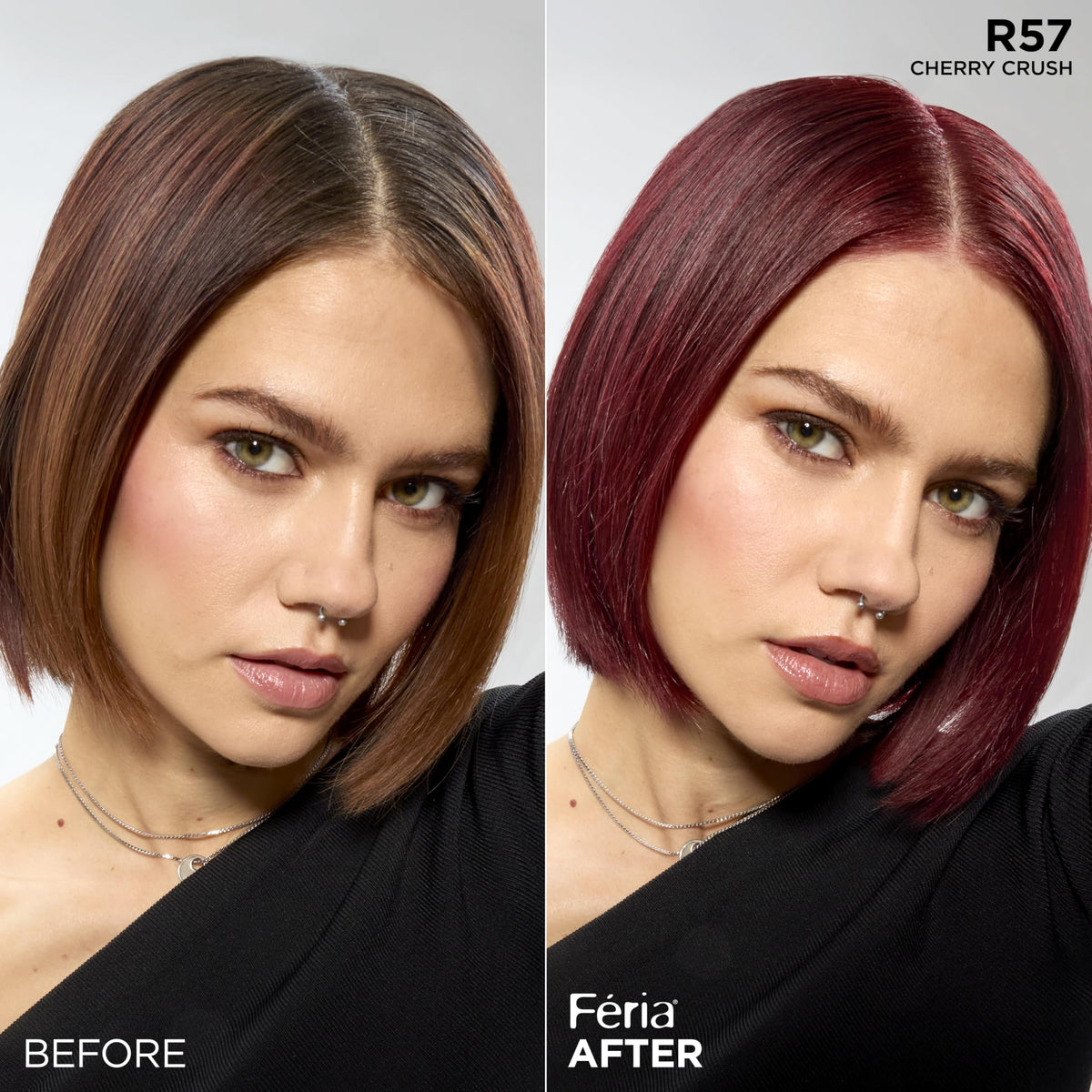 L'Oreal Feria after-color conditioner tube displayed to protect and smooth