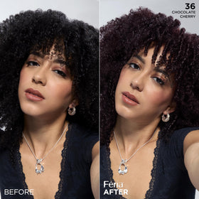 L'Oreal Feria Chocolate Cherry application in progress illustrating even dye coverage