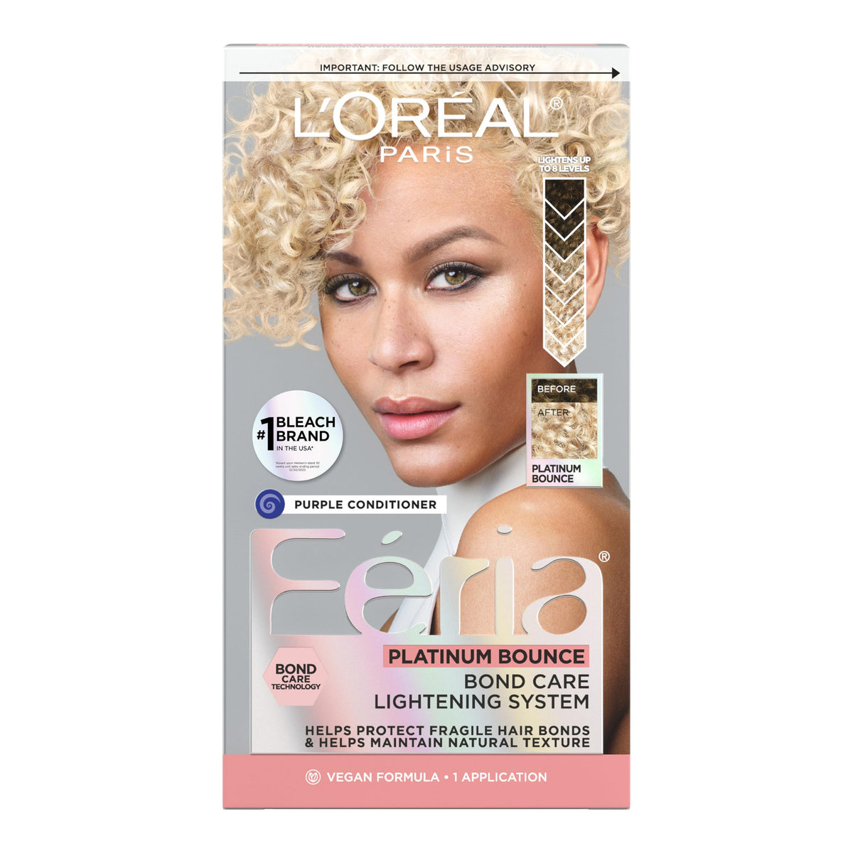 L'Oreal Paris Feria front box showing kit and benefits