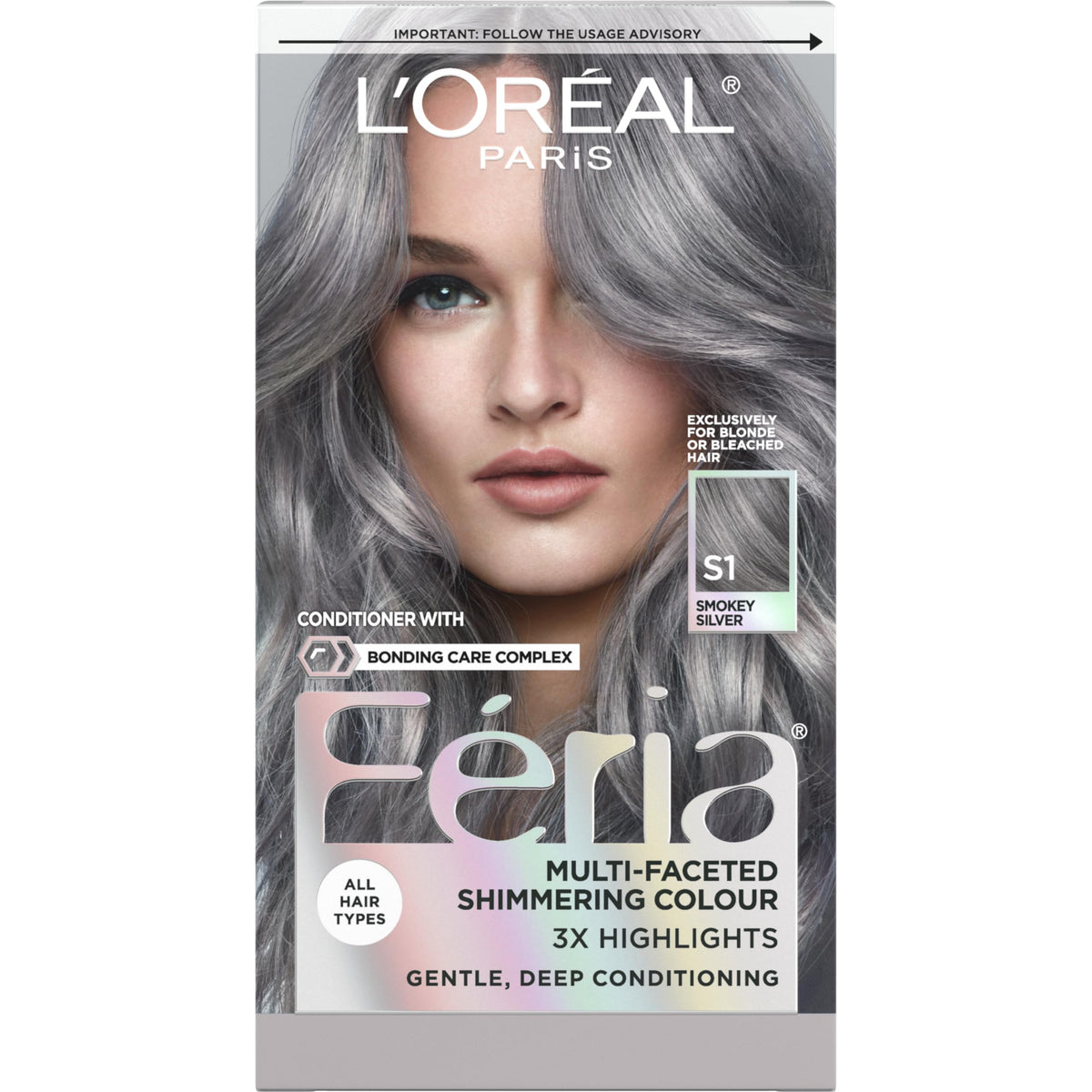 L'Oreal Feria front packaging showing shade and kit contents for easy selection