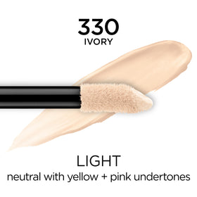 L'Oreal Paris applicator close-up demonstrating wide wand for quick coverage