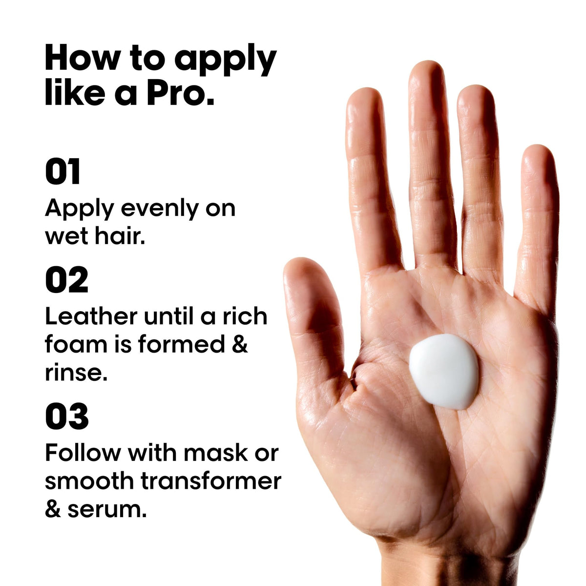 L'Oréal Professionnel back label with directions for gentle sulfate-free cleansing