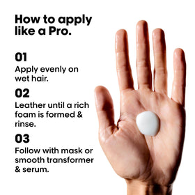 L'Oréal Professionnel back label with directions for gentle sulfate-free cleansing
