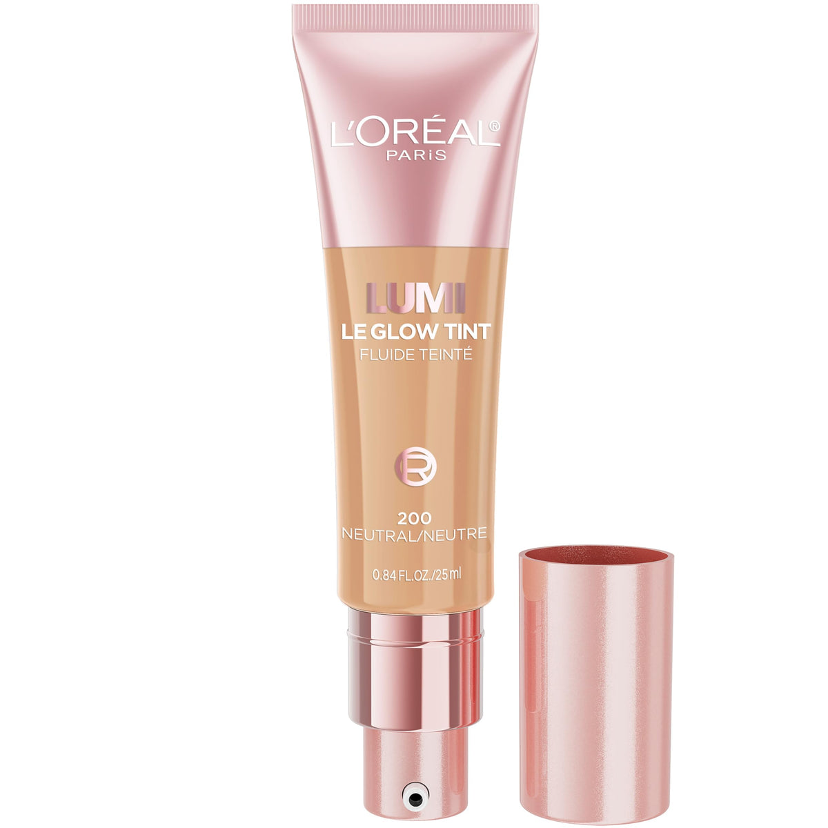 L'Oreal Paris front packaging showing product and branding, highlights glow benefit