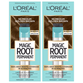 L'Oreal Paris front packaging of Magic Root kit showing shade and quick 10-minute benefit