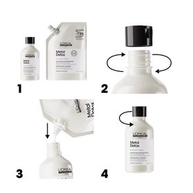 L'Oréal Professionnel Paris pouch on bathroom shelf showing salon-quality routine