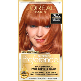 L'Oreal Paris front packaging showing shade 7LA and kit benefits