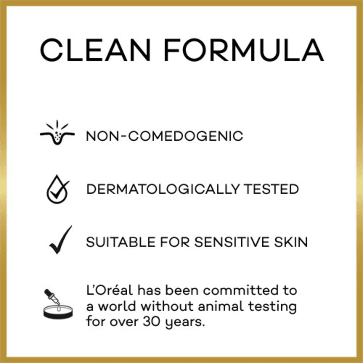L'Oreal Paris packaging label highlighting SPF 50 protection