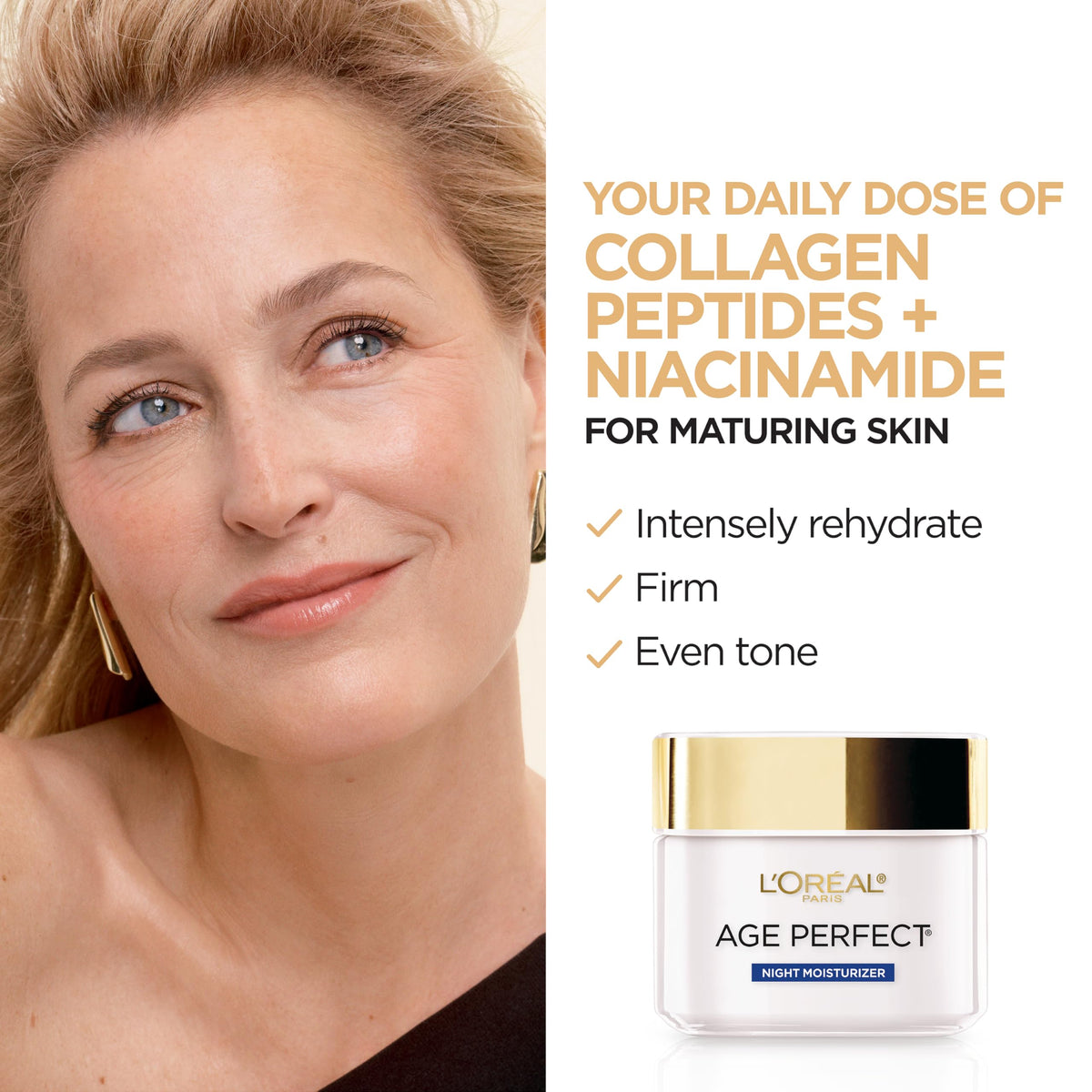 L'Oreal Paris creamy texture close-up highlighting non-greasy absorption benefit