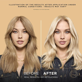 L'Oreal Paris application in progress with brush showing even coverage and easier handling