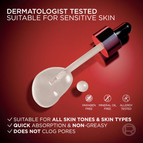 L'Oreal Paris applying serum to hand demonstrating smooth absorption