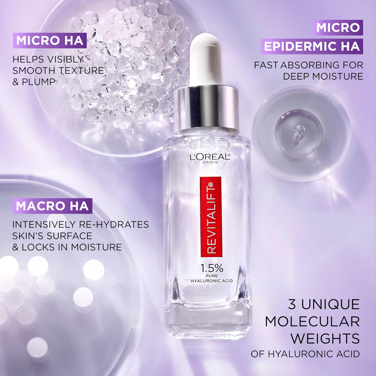 L'Oreal Paris applying serum to face demonstrating immediate hydration benefit