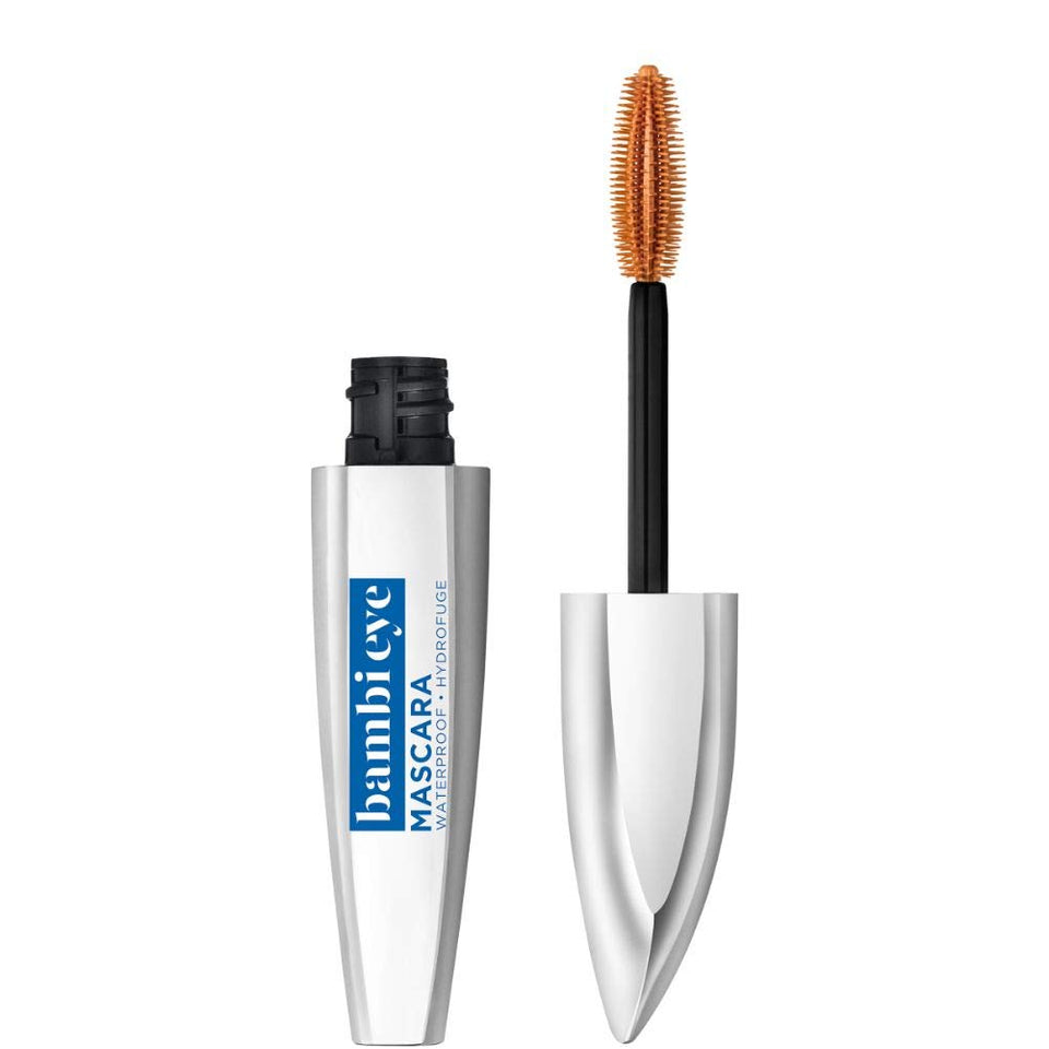 L'Oreal Paris front packaging of Bambi Eye mascara showing compact tube and black finish